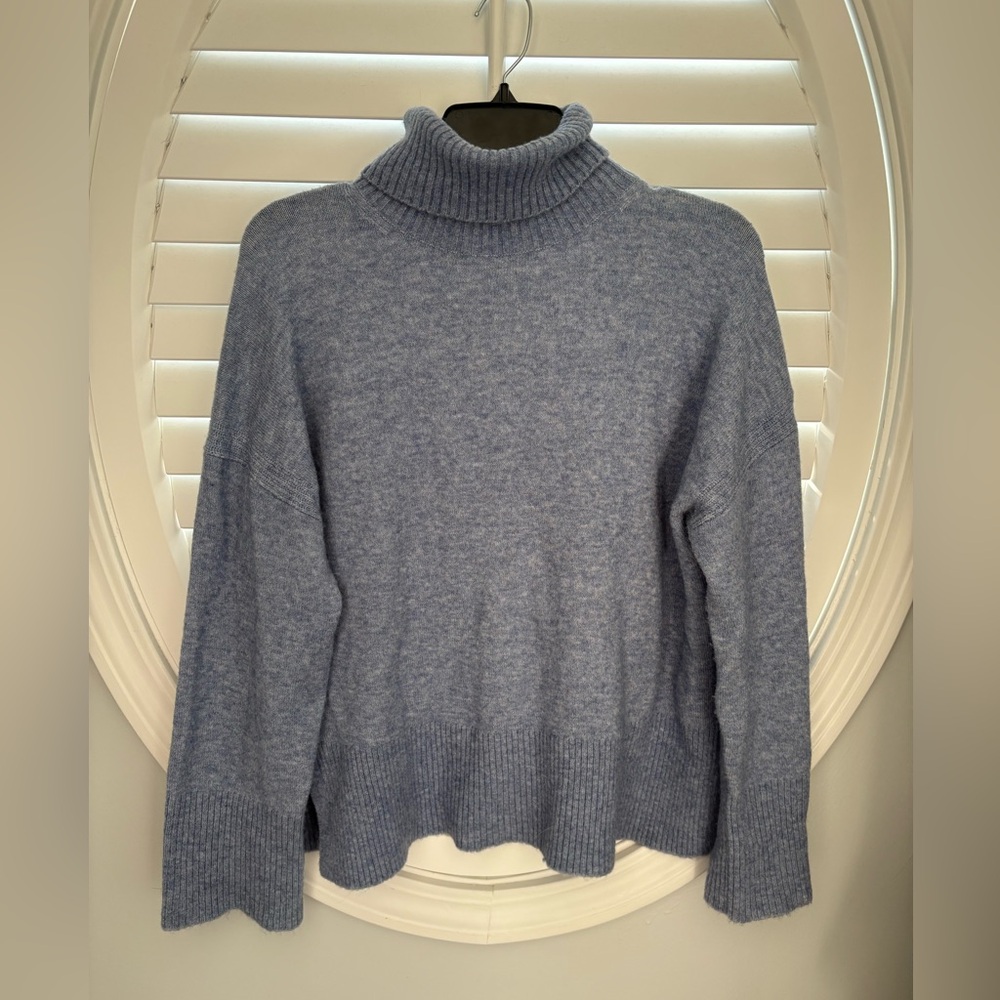 J.Crew Small women’s blue Turtleneck sweater Supersoft yarn wool and alpaca